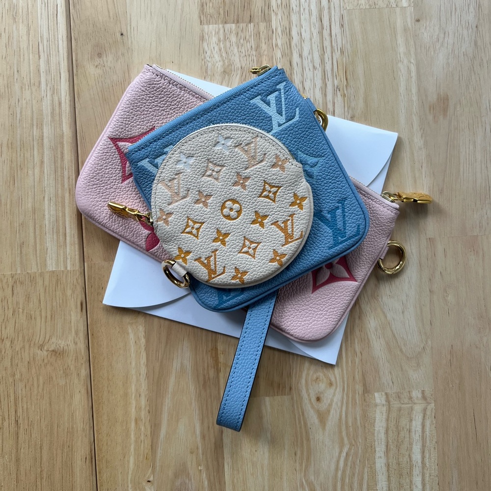 *LIMITED EDITION* Louis Vuitton Empreinte Trio Pouch By the Pool Wristlet Set